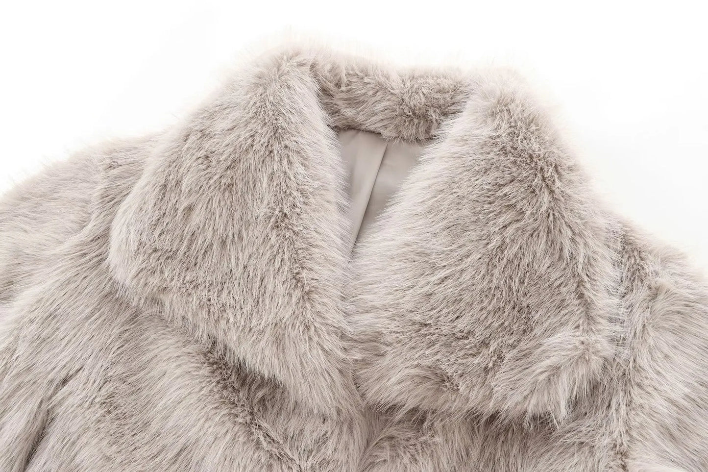 French Style Large Lapel Artificial Fur New Plush Coat