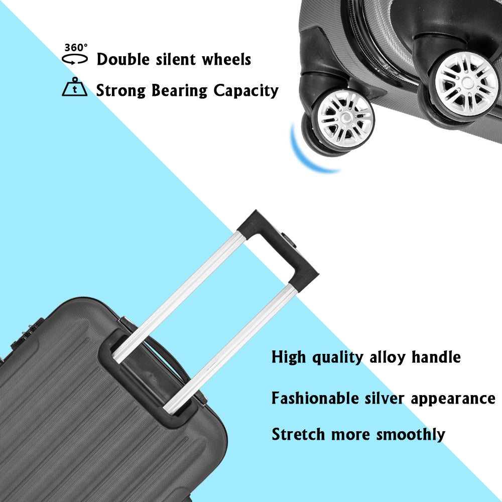 Vertical 3-in-1 Swivel Wheel With Handle Trolley Case 20in 24in 28in ABS Aluminum Alloy Trolley Classic Color - Dark Gray-- FREE USA SHIPPING