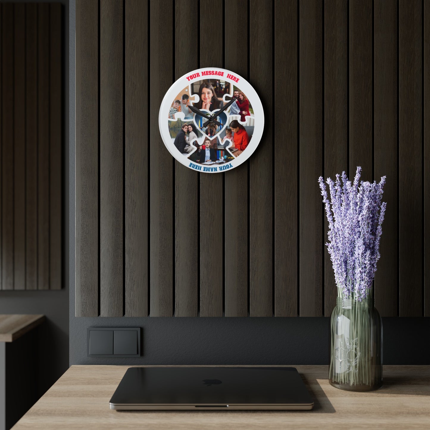 Acrylic Wall Clock - Personalize With Photos And Message