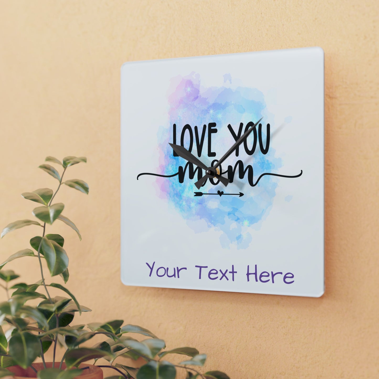 Acrylic Wall Clock- Personalize Gift With Mother's Day Messages