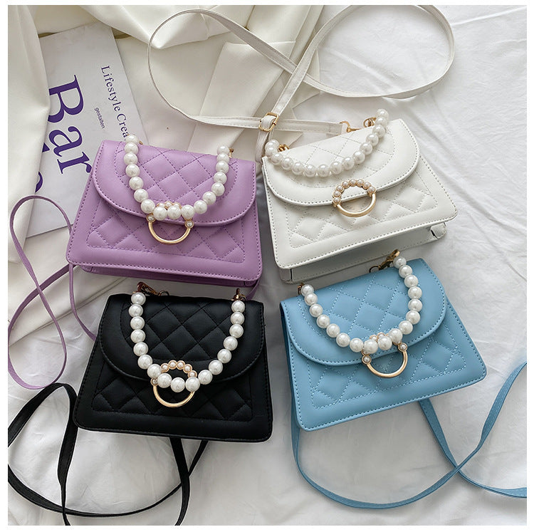 Hand-held Pearl Chain Bag Summer Shoulder Messenger Square Bag