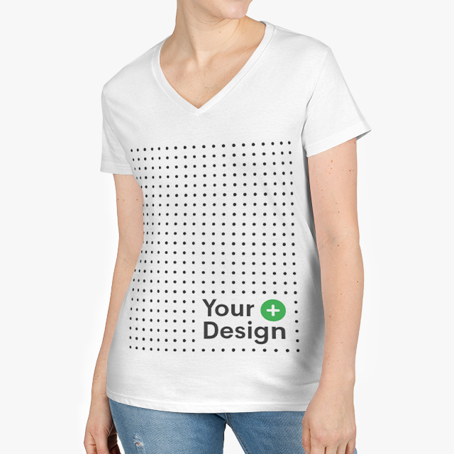 Ladies' V-Neck T-Shirt - Personalize With Positive Quotes