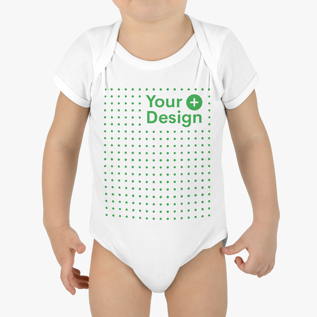 Infant Baby Rib Bodysuit - Personalize With Easter Rabbit