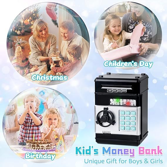 Saving Challenge Automatic Coin Storage Box, 1 Piece Modern Trendy Battery Powered Piggy Bank For Kids,  Money Saving Supplies