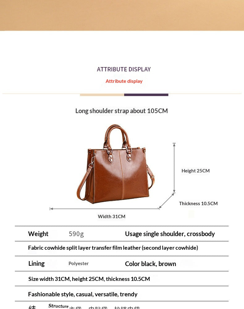 Women's Genuine Leather Crossbody Handbag