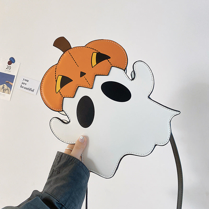 Halloween Shoulder Bags Creative 3D Cartoon Pumpkin Ghost Design Cute Bags Women Cell Phone Purses Novelty Candy Crossbody Bags