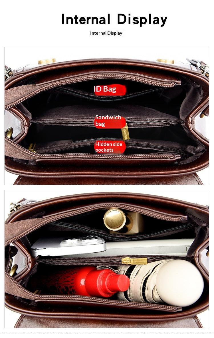 Retro High-end Textured Tote And Shoulder Bag