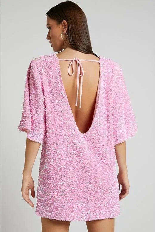 Women's Simple Casual Shoulder Beaded Dress