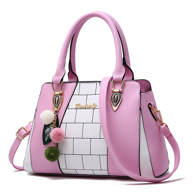 Europe and America Contrasting color handbags