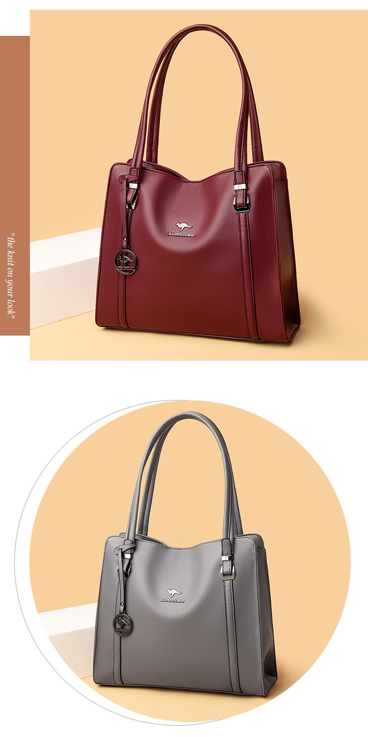 Kangaroo Leather Large Capacity Fashion Soft Leather Shoulder Bag