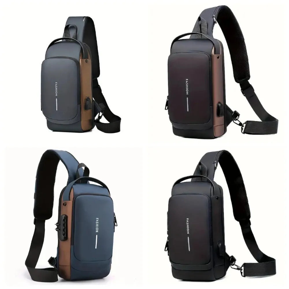 Men's Waterproof Motorcycle Chest Bag, Anti-Theft Shoulder Bag, Durable Oxford Fabric Outdoor Bag-FREE USA SHIPPING