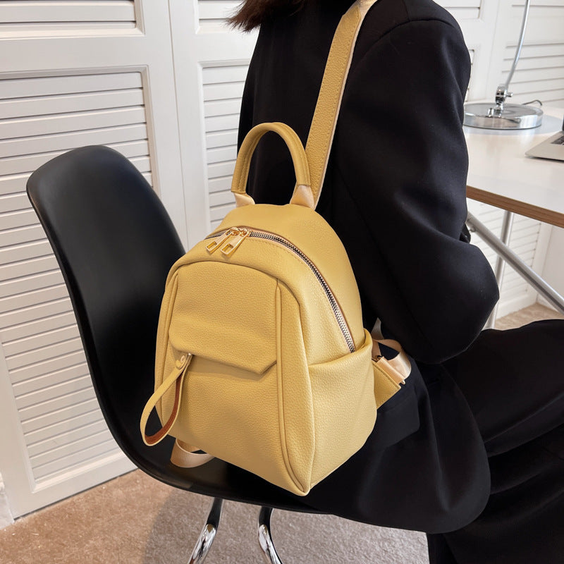 Fashion PU Backpack Soft Small Bags Women Cute Schoolbag Students