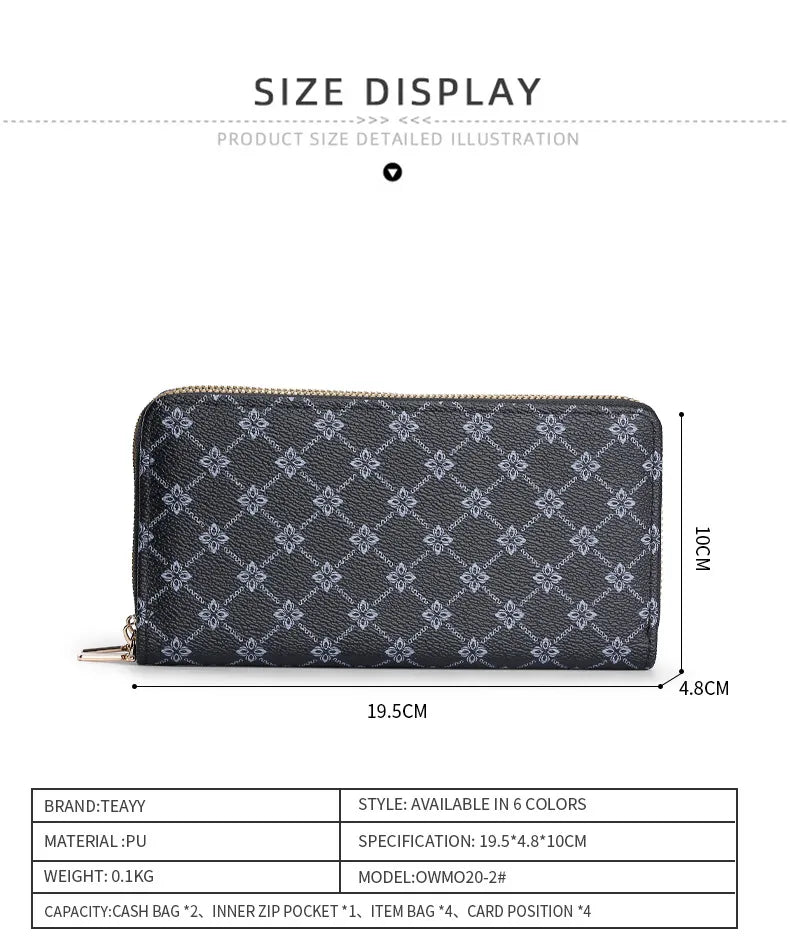 Long Wallet Clutch Mobile Phone Bag Coin Purse Zipper Bag Wallet