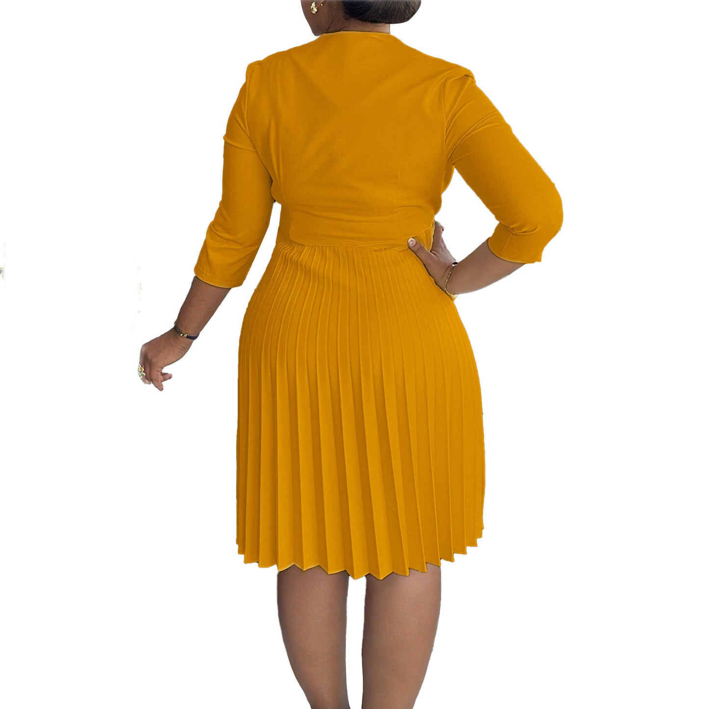 Plus Size Fashionable Elegant Pleated Dress