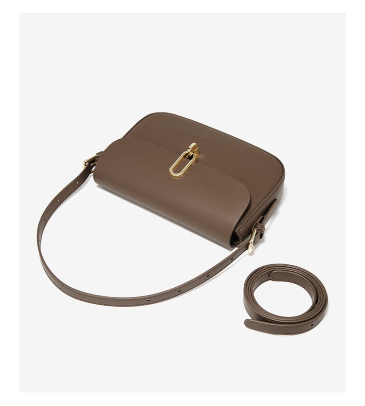 Two-layer Cowhide Genuine Leather Square Shoulder Messenger Bag