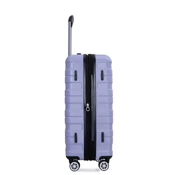 3 Piece Suitcase Set PC Lightweight And Durable Expandable Carrying Case With Two Hooks, Double Swivel Wheels, TSA Lock, 21-25-29 Light Purple- FREE USA SHIPPING