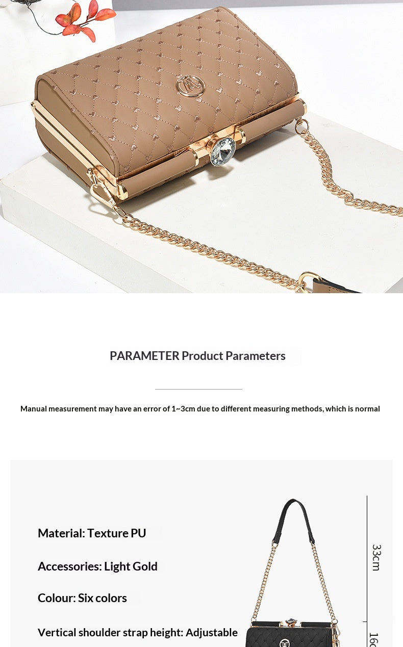Niche Trendy Diamond-quilted Shoulder Bag With A Premium Texture