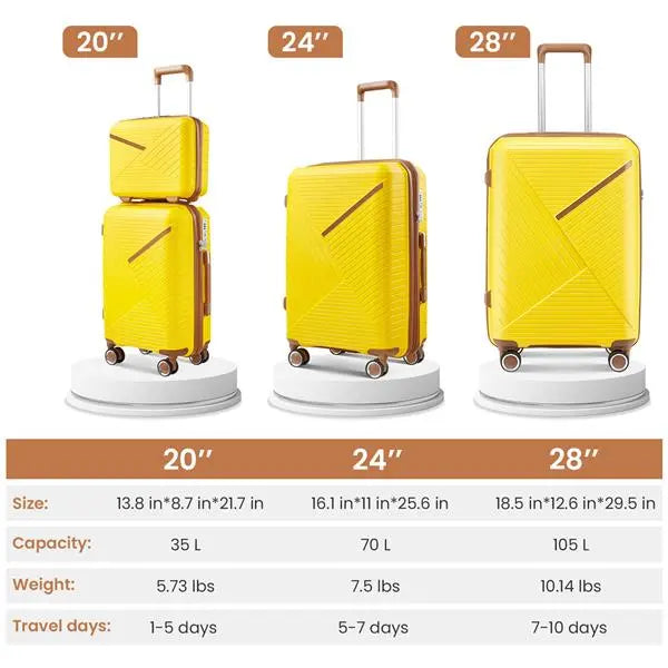 4-Piece Expandable Spinner Luggage Set- FREE USA SHIPPING