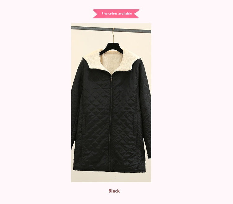 Winter Korean Style Thin Hood Long Sleeve Cotton Clothes Coat For Women