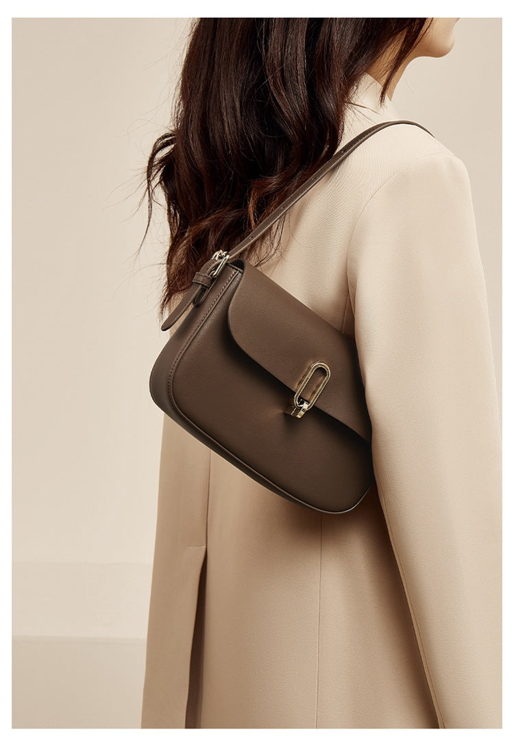Two-layer Cowhide Genuine Leather Square Shoulder Messenger Bag