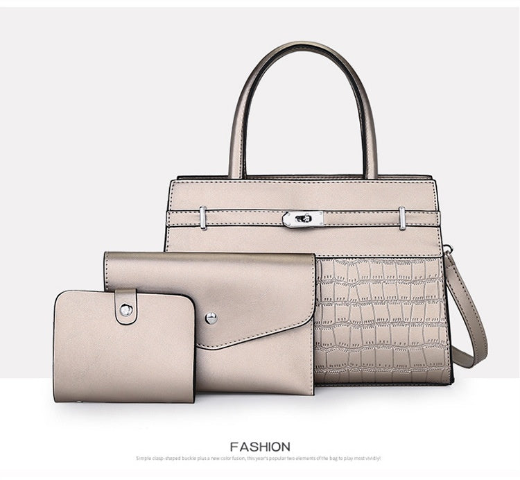 New Stone Pattern Lady Bags Simple Elegant Women's Portable