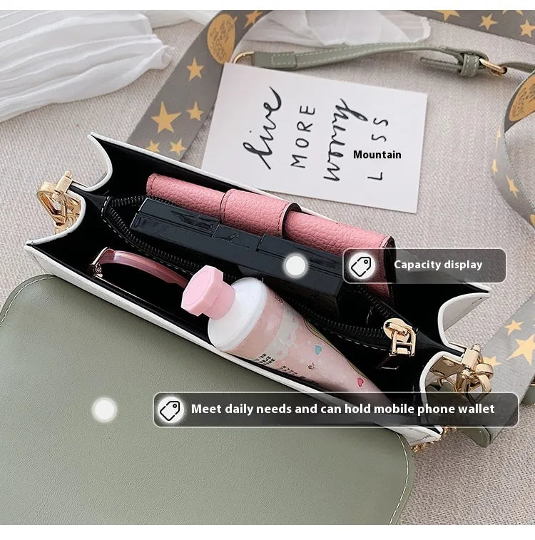 Niche Ins Internet Celebrity Women's Wide Strap Crossbody Bag