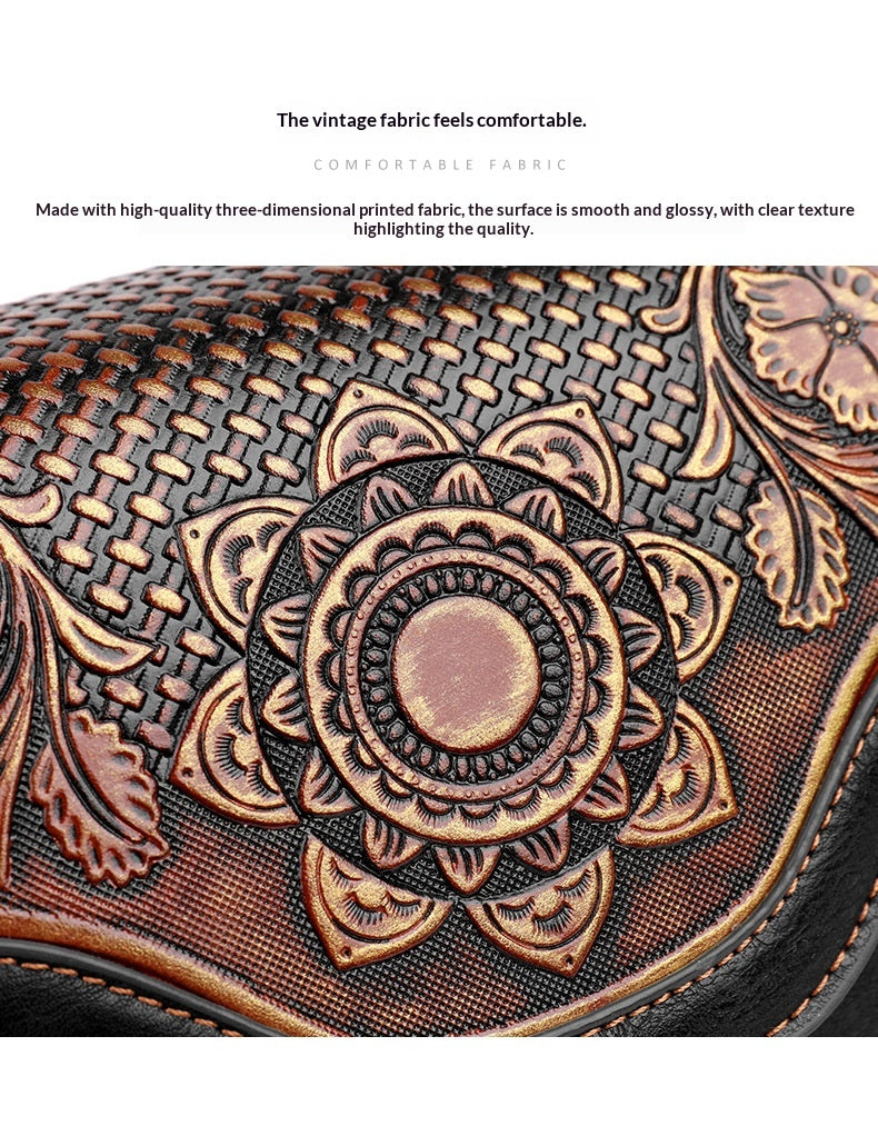 Handcrafted Leather-Embossed Retro Crossbody Bag