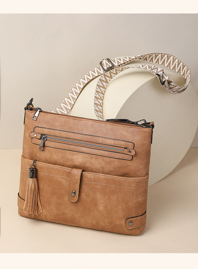 Retro Washed Leather Shoulder Messenger Bag