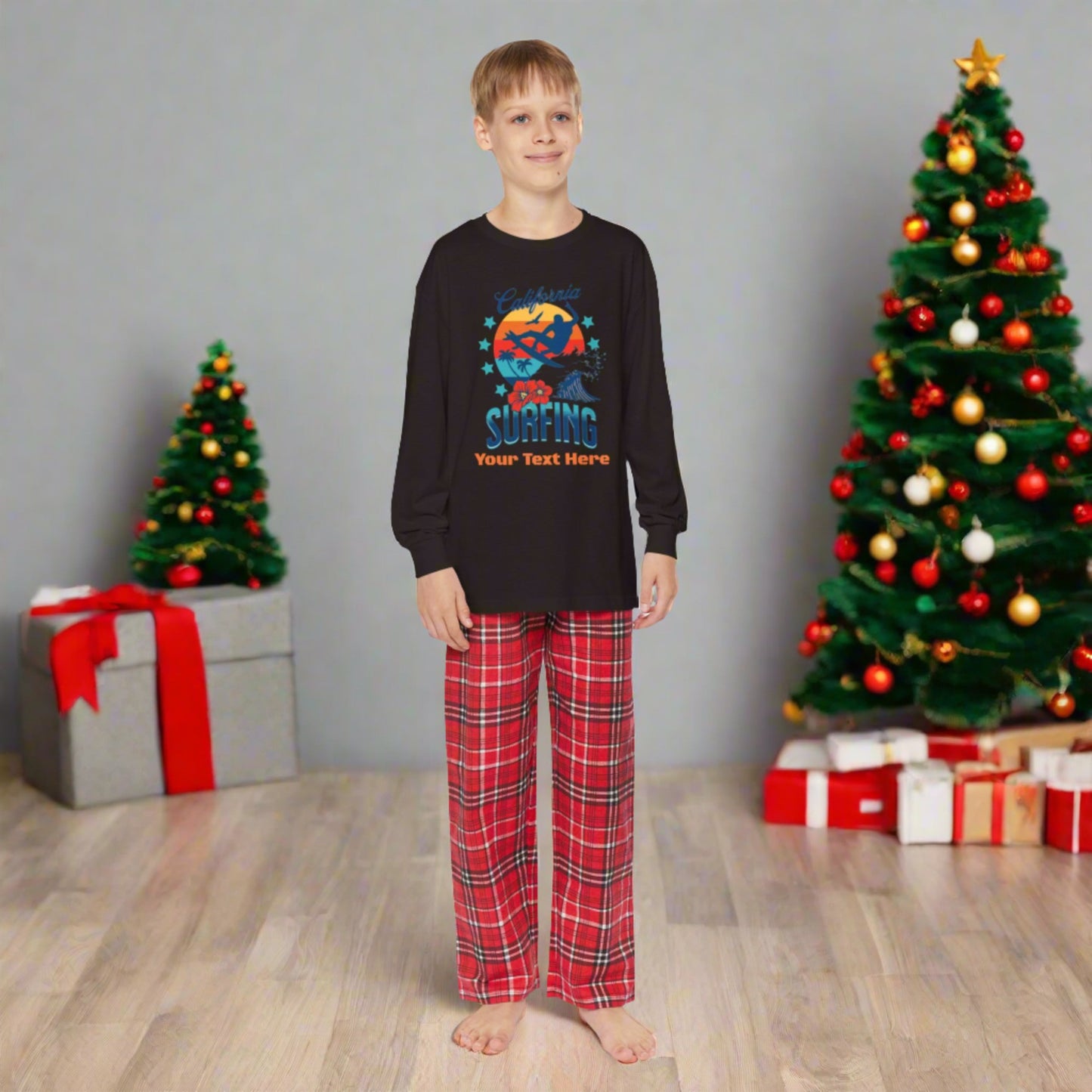 Youth Long Sleeve Holiday Outfit Set - Personalize With Beach Themes