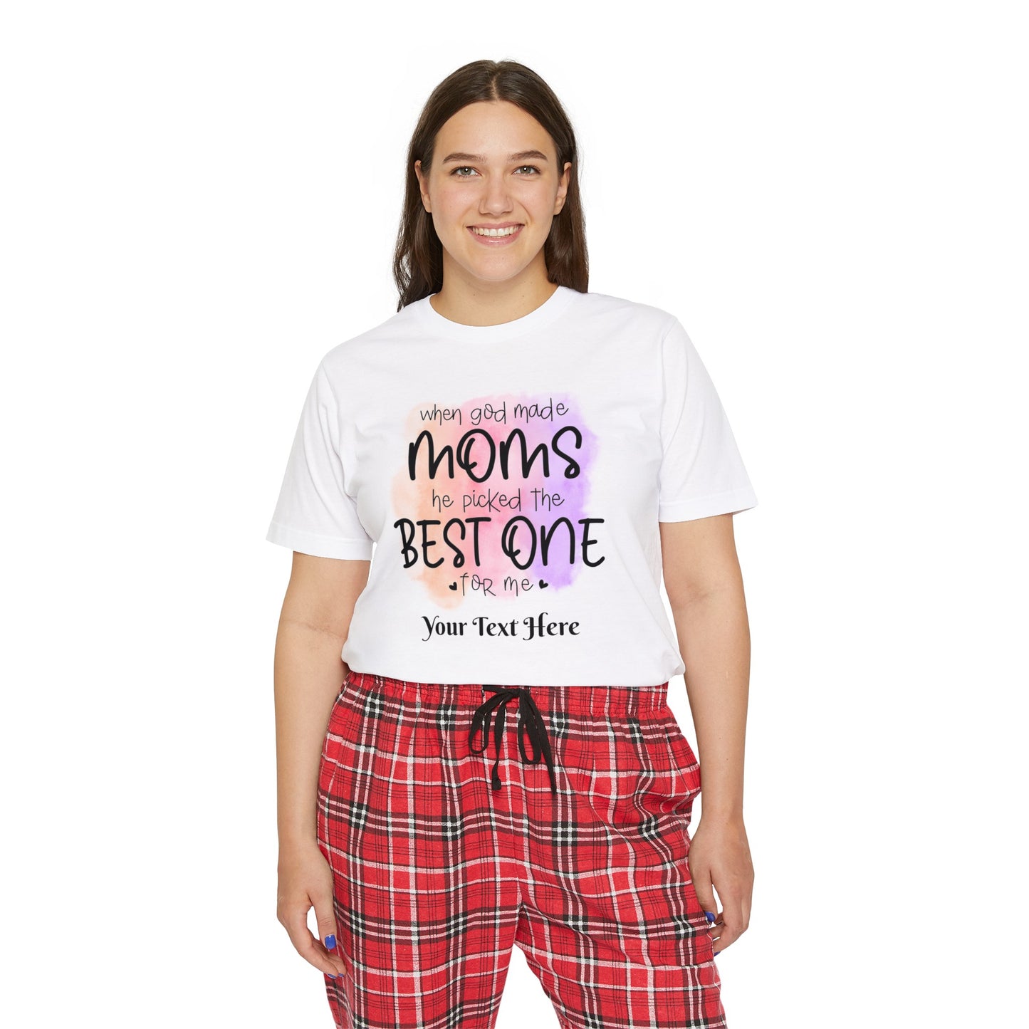 Women's Short Sleeve Pajama Set - Personalize With Colorful MOM Messages