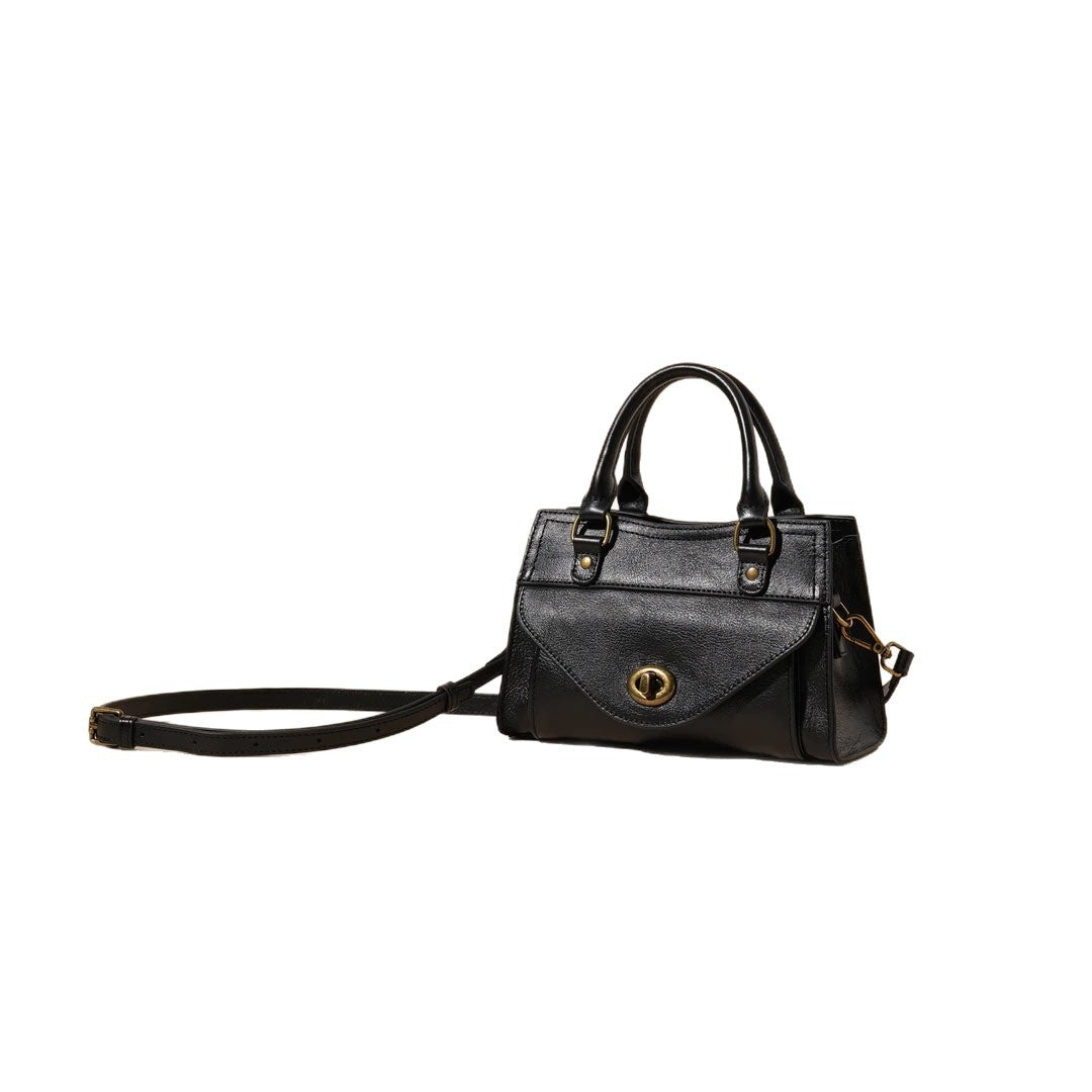 First Layer Leather One-shoulder Women's Bag All-match Solid Color Casual Crossbody