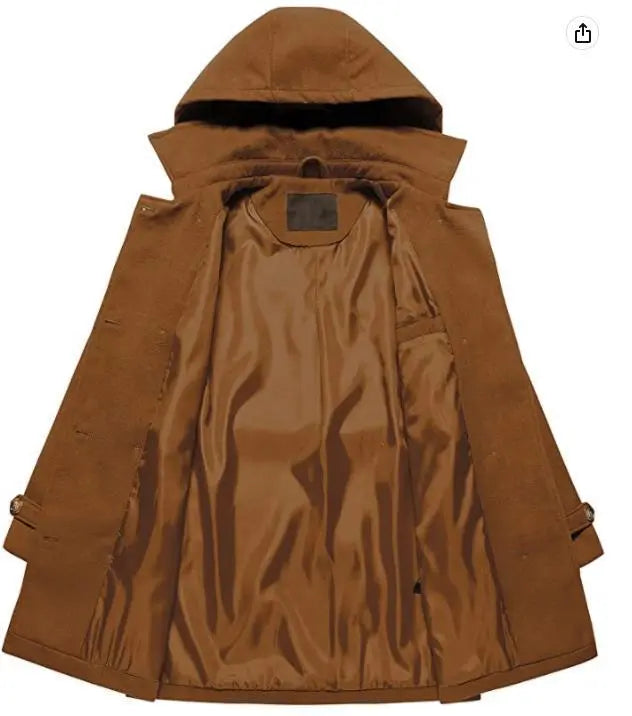 Women's Woolen Hooded Plus Size Coat