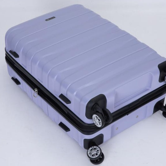 3 Piece Suitcase Set PC Lightweight And Durable Expandable Carrying Case With Two Hooks, Double Swivel Wheels, TSA Lock, 21-25-29 Light Purple- FREE USA SHIPPING