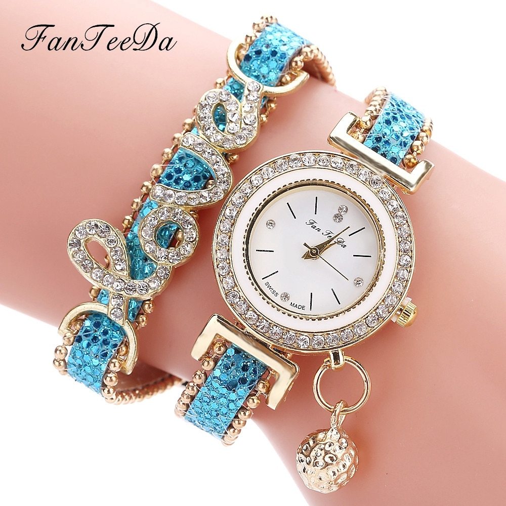 Brand Women Bracelet Watches Ladies Watch Rhinestones Clock Womens Fashion Dress Wristwatch