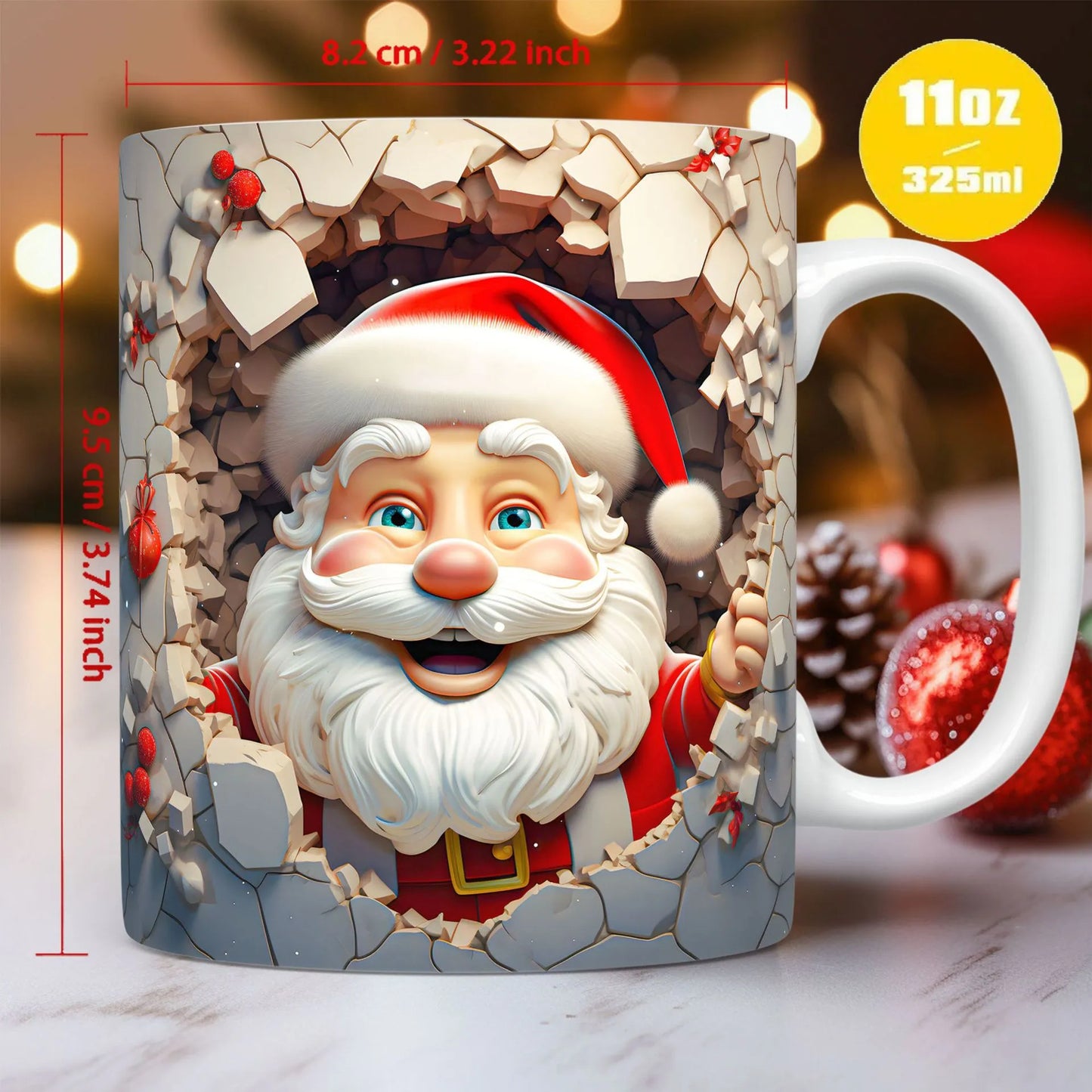 Creative 3D Christmas Ceramic Mug Unique Space Design Snowman Santa Coffee Cup Tea Milk Mug Christmas Gifts For Kids Adults Kitchen Gadgets