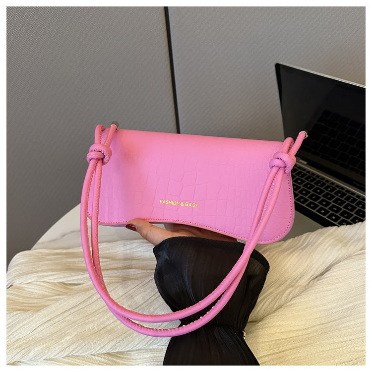Solid Color PU Small Square Bag Shoulder Messenger Bag Handbag