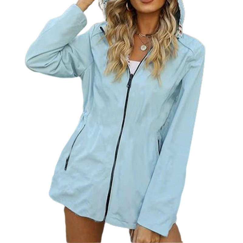 Printed Women's Zipper Windbreaker Japanese And Korean Fashion Double-sided Wear