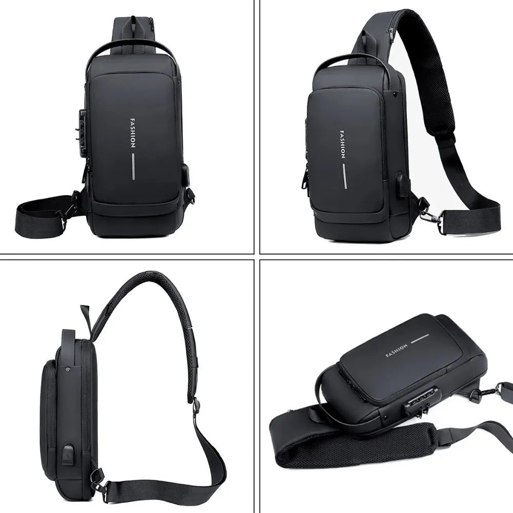 Men's Waterproof Motorcycle Chest Bag, Anti-Theft Shoulder Bag, Durable Oxford Fabric Outdoor Bag-FREE USA SHIPPING