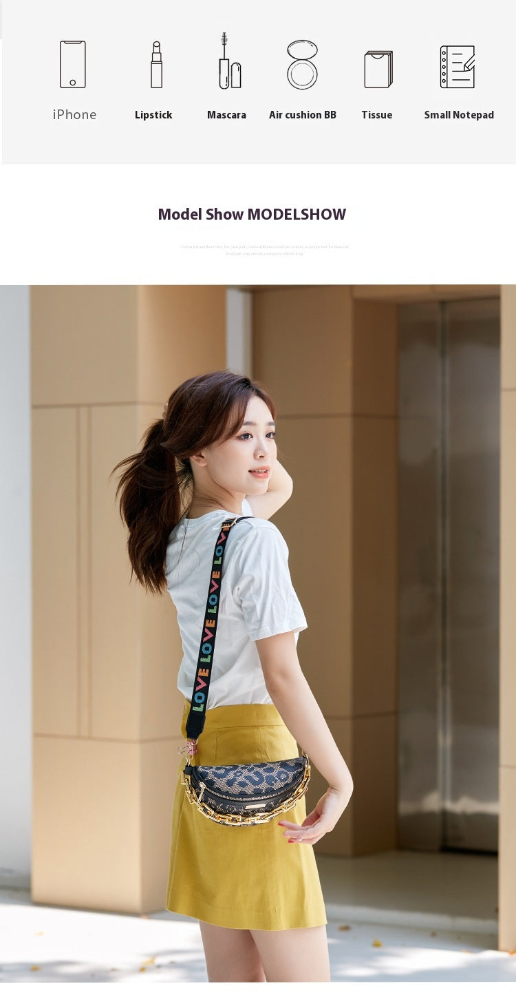 Women's Fashion Chest Bag Shoulder Bag Leopard Print Waist Bag