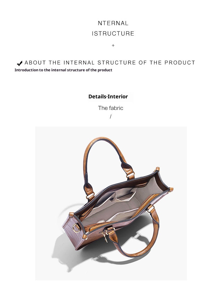 Soft Leather Large Capacity Crossbody Shoulder Tote Bag