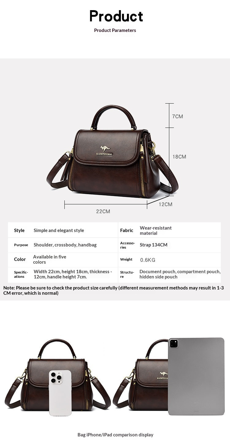 Retro High-end Textured Tote And Shoulder Bag