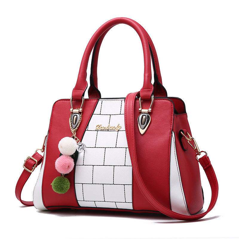 Europe and America Contrasting color handbags