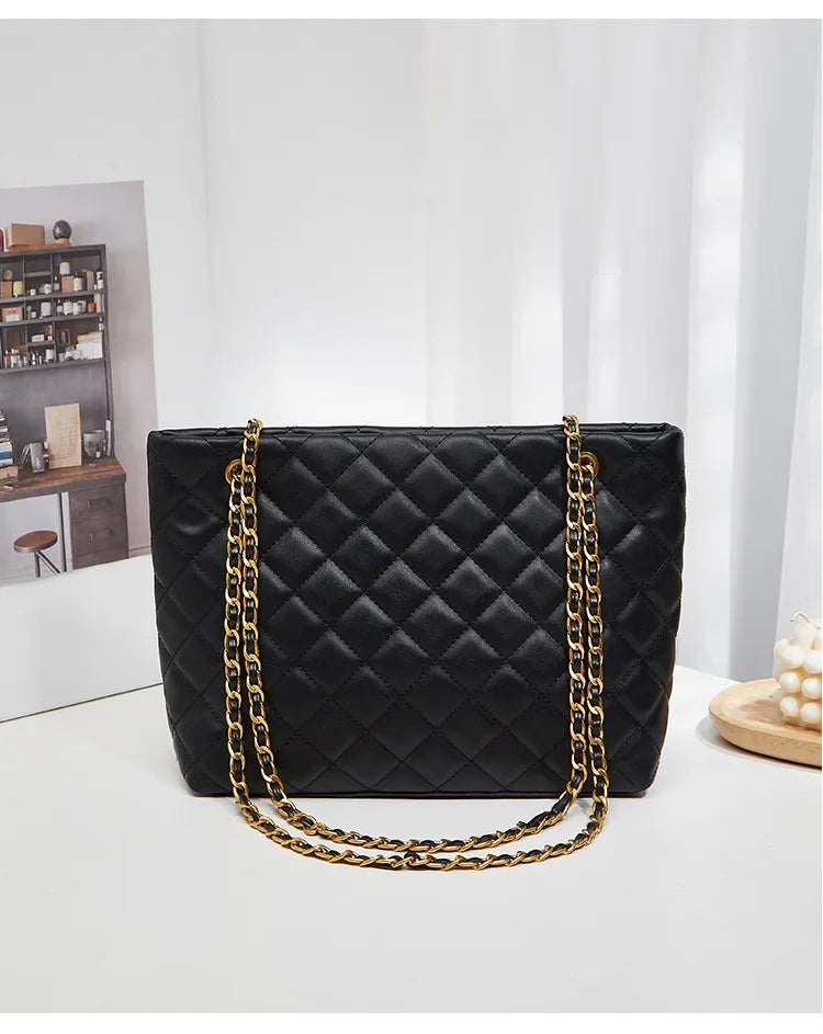 Rhombus Casual Tote Bag Vintage Chain Bag Shoulder