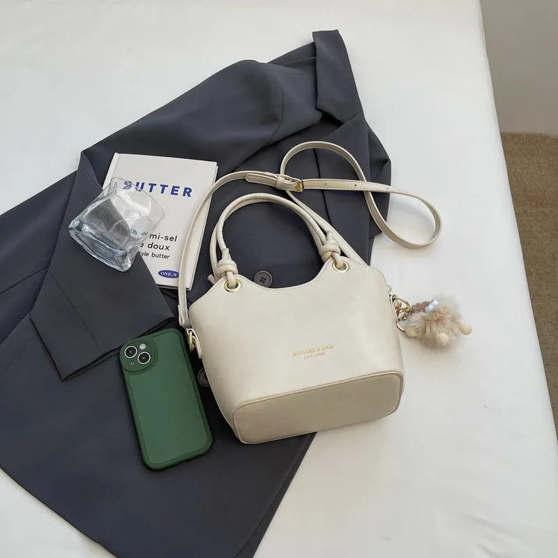 Sweet Style Zipper PU Square Women's Shoulder Crossbody Bag Solid Color Popular Commuting Fashion Small Square Bags