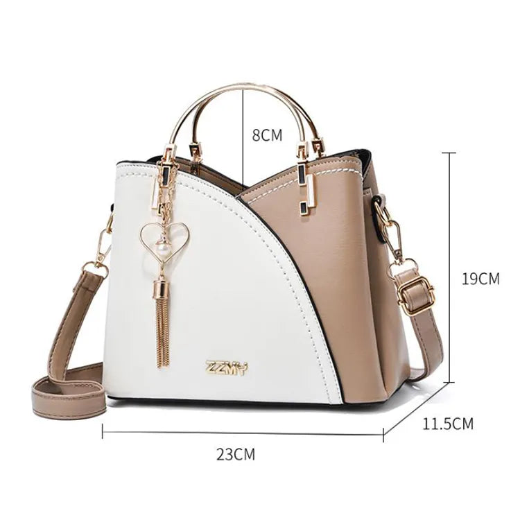 Color Block Handbag Love Tassel Decor Crossbody Bags For Women