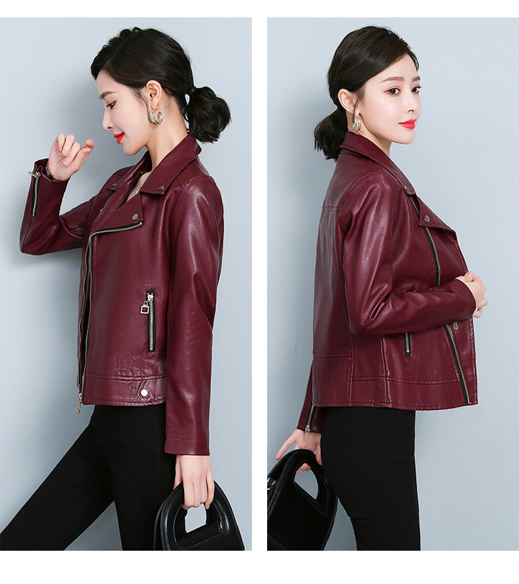 Leather Jacket Versatile Short Coat