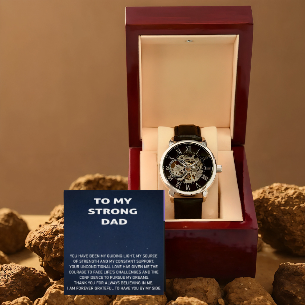 Men's Openwork Watch - Customize With DAD Messages