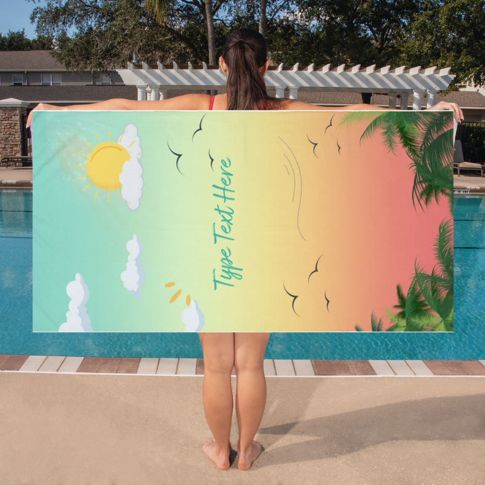 Bath Towel - Personalize With Beach Themes