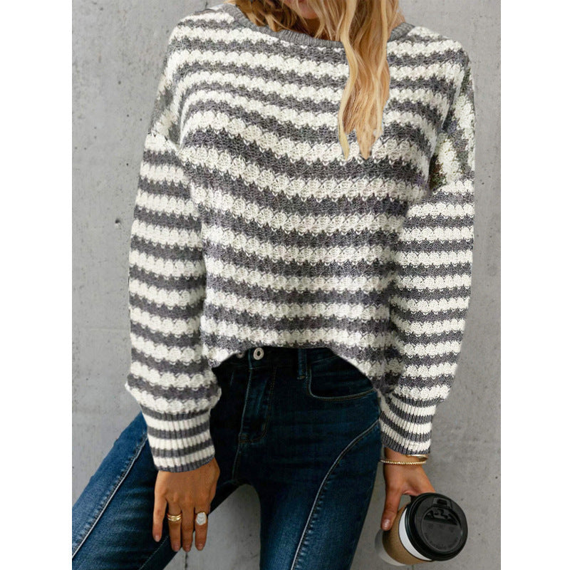 New Wish Loose Round Neck Pullover Knitted Sweater