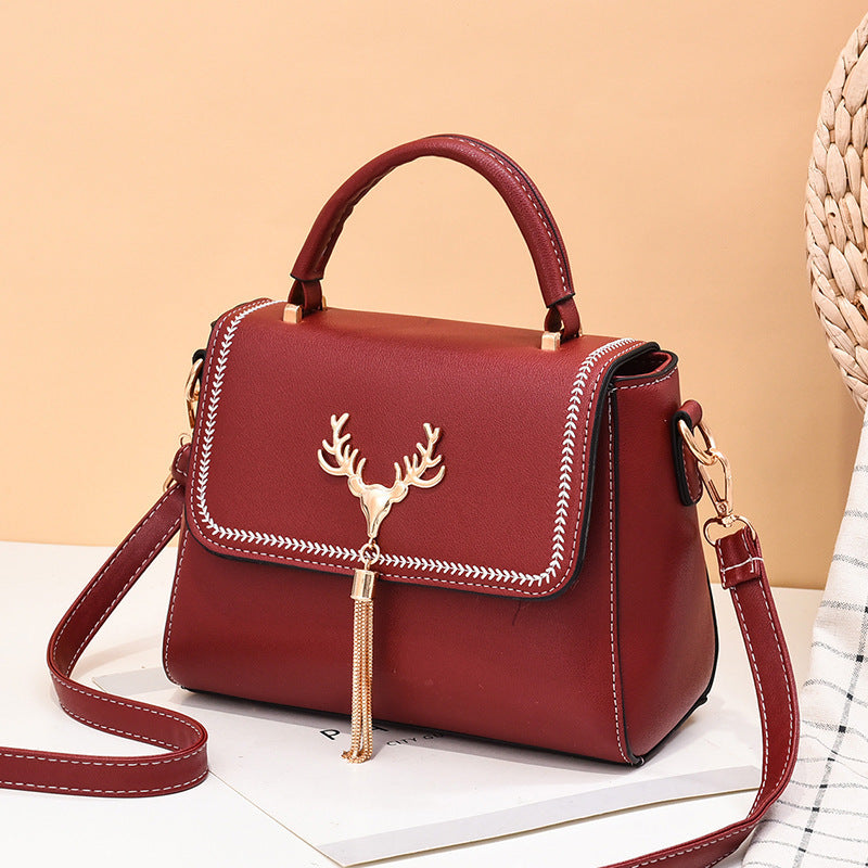 Women's New Fashion Hand-held Deer Head Tassel Shoulder Bag